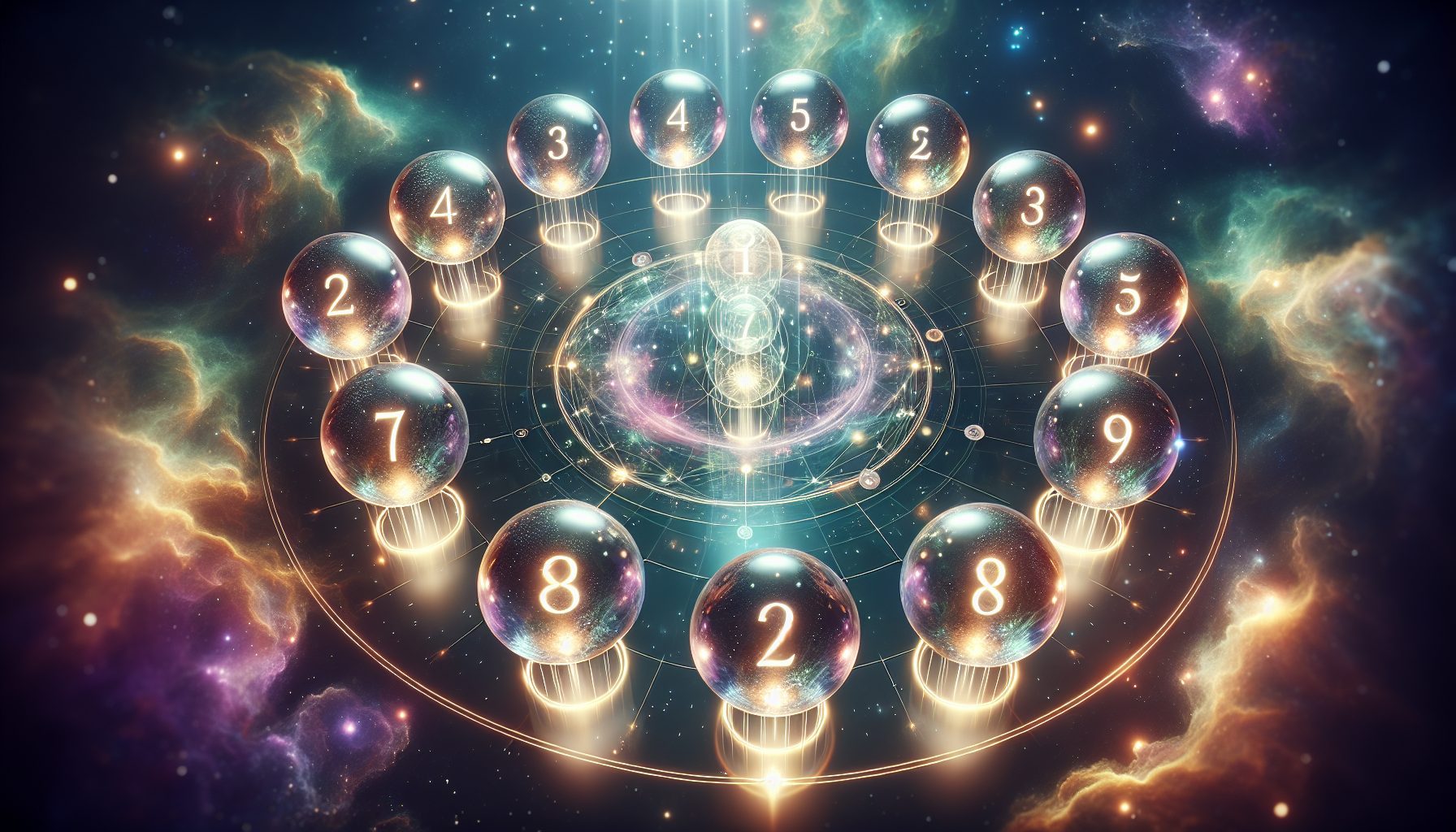 Crystal spheres with the 9 life path numbers
