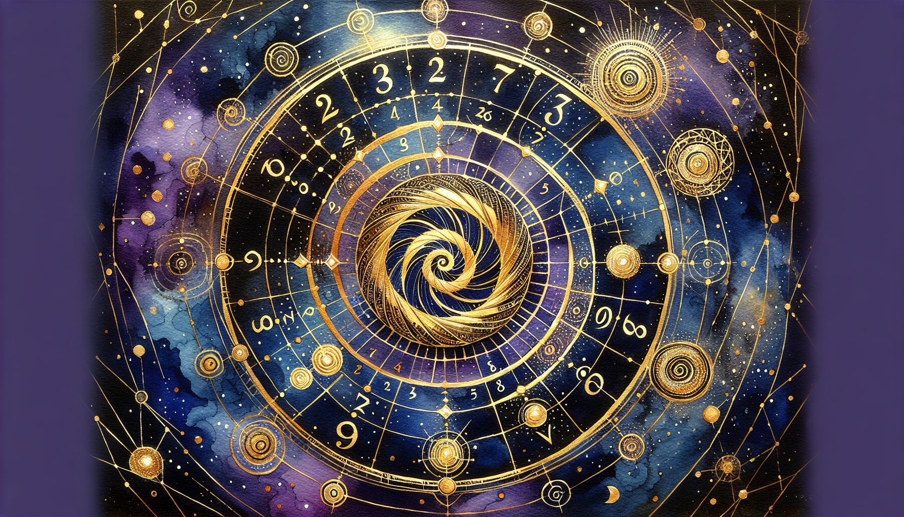 Numerology wheel with life path numbers 1 through 9