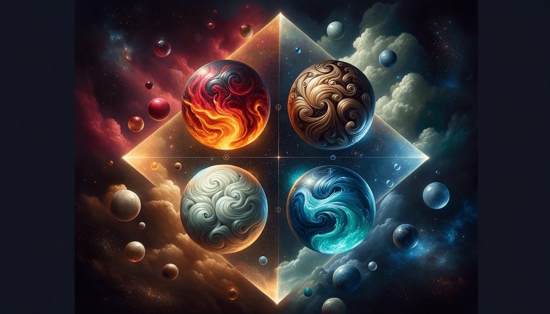 The 12 Zodiac Signs: Characteristics, Dates and Personality Traits 2 The four elements of astrology — fire, earth, air and water — represented as mystical orbs